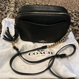 Coach black and gold purse